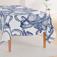 Cephalopod - Giant Octopi Navy & White