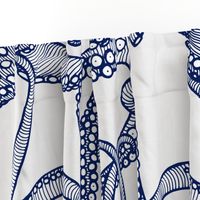 Cephalopod - Giant Octopi Navy & White