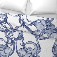 Cephalopod - Giant Octopi Navy & White