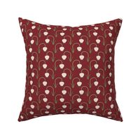 Tulips Brick Red Upholstery Fabric