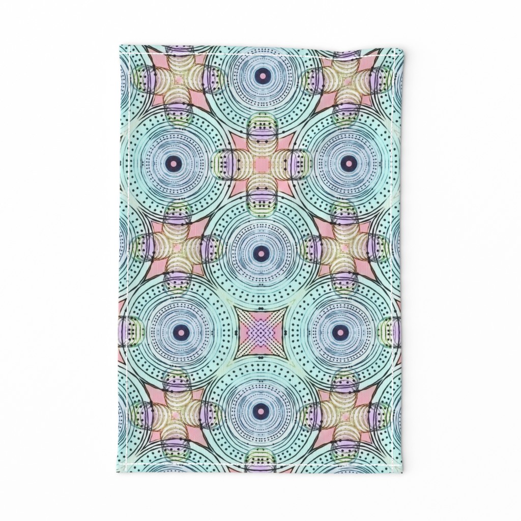 Colour Me Boho! Disk Distort /  Aqua,Blue,Pink,Purple