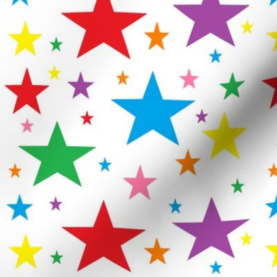 Rainbow Stars White Small