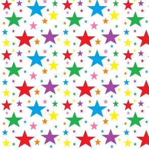 Rainbow Stars White Small