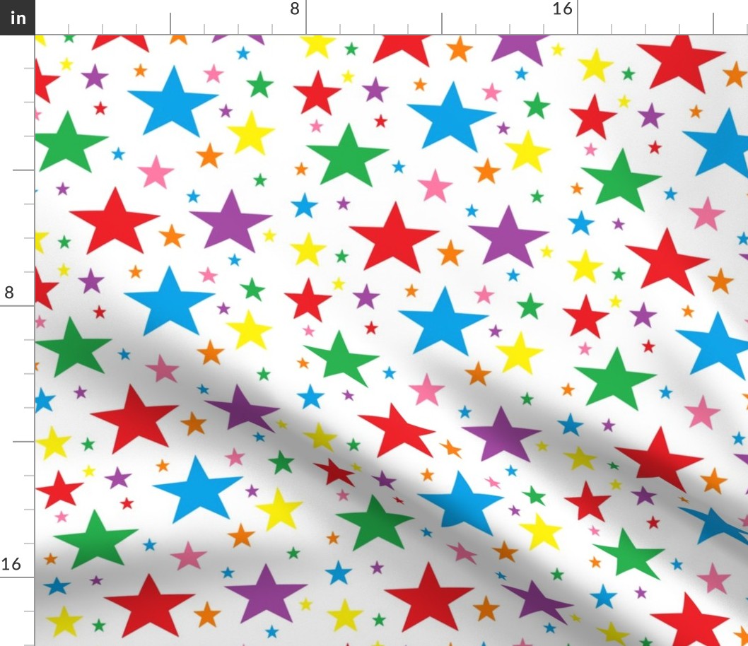 Rainbow Stars White Small