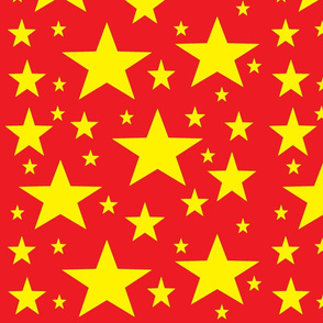 Gold Stars on Red