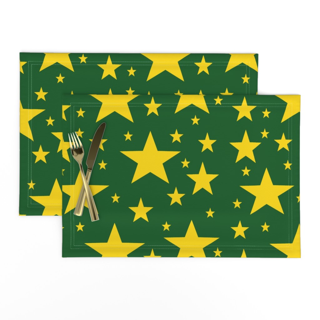 Gold Stars on Forest Green