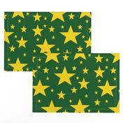 Gold Stars on Forest Green