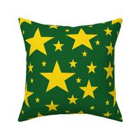 Gold Stars on Forest Green