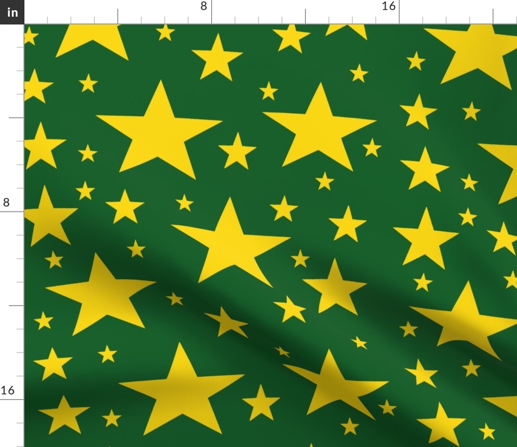 Gold Stars on Forest Green