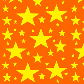 Gold Stars on Orange