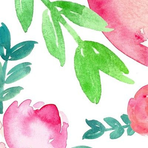 bright pink watercolor floral 