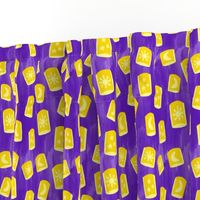 Yellow Lanterns on Purple Background