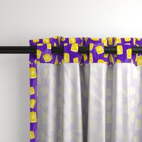 Yellow Lanterns on Purple Background