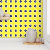 3D Blue Dots on Yellow