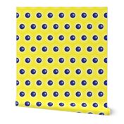 3D Blue Dots on Yellow