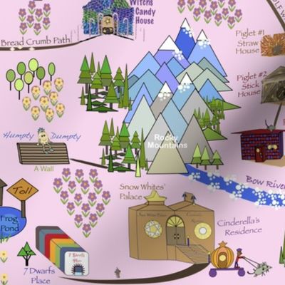 Fairy Tale Land Map - Pink