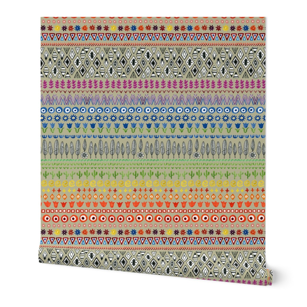 Bohemian Rainbow - on taupe