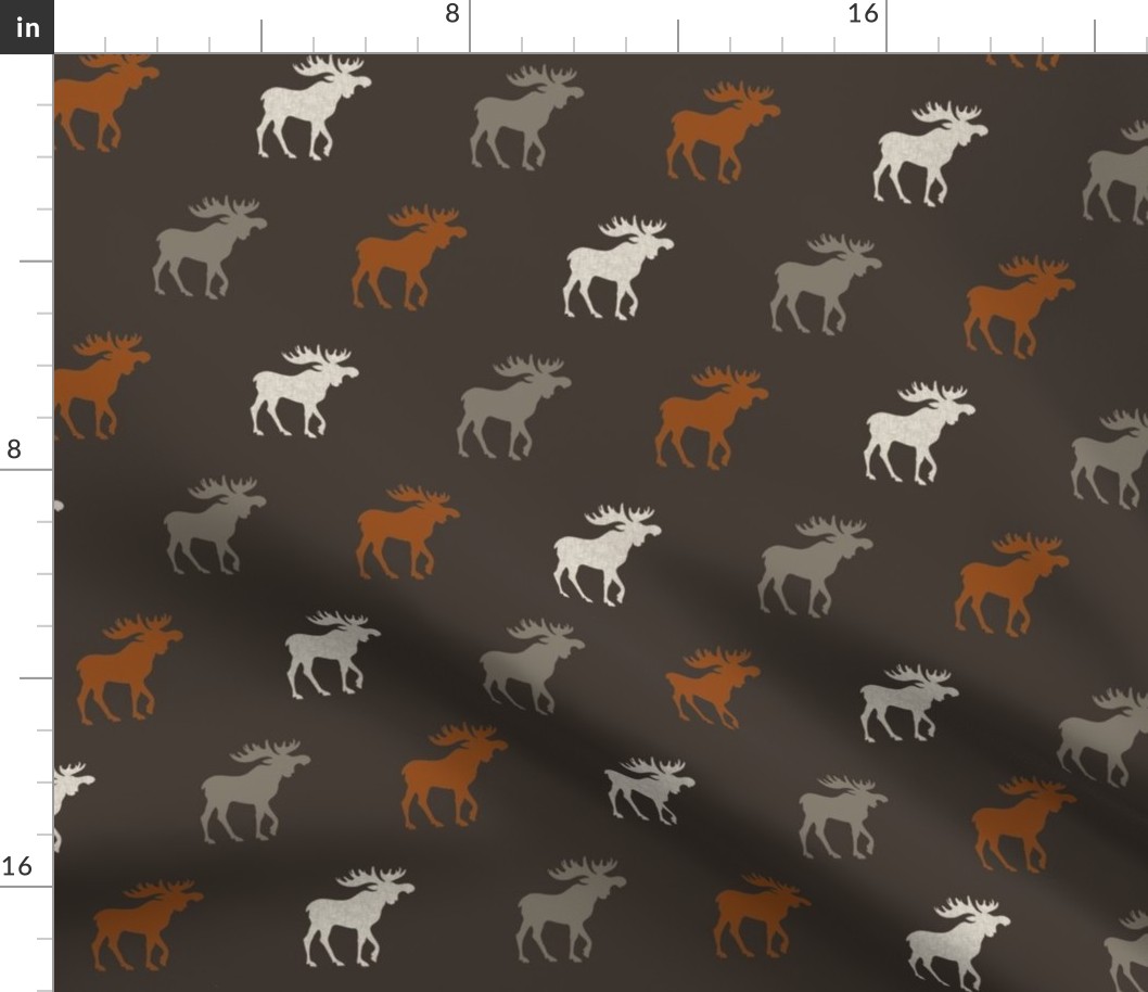 Moose - Halfscale- Redstone Canyon - Rust, Taupe/Grey, Linen on Brown-ch