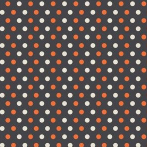 Black White and Orange Polka Dots