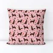 australian kelpie dog fabric red and tan kelpie design - sushi - pink