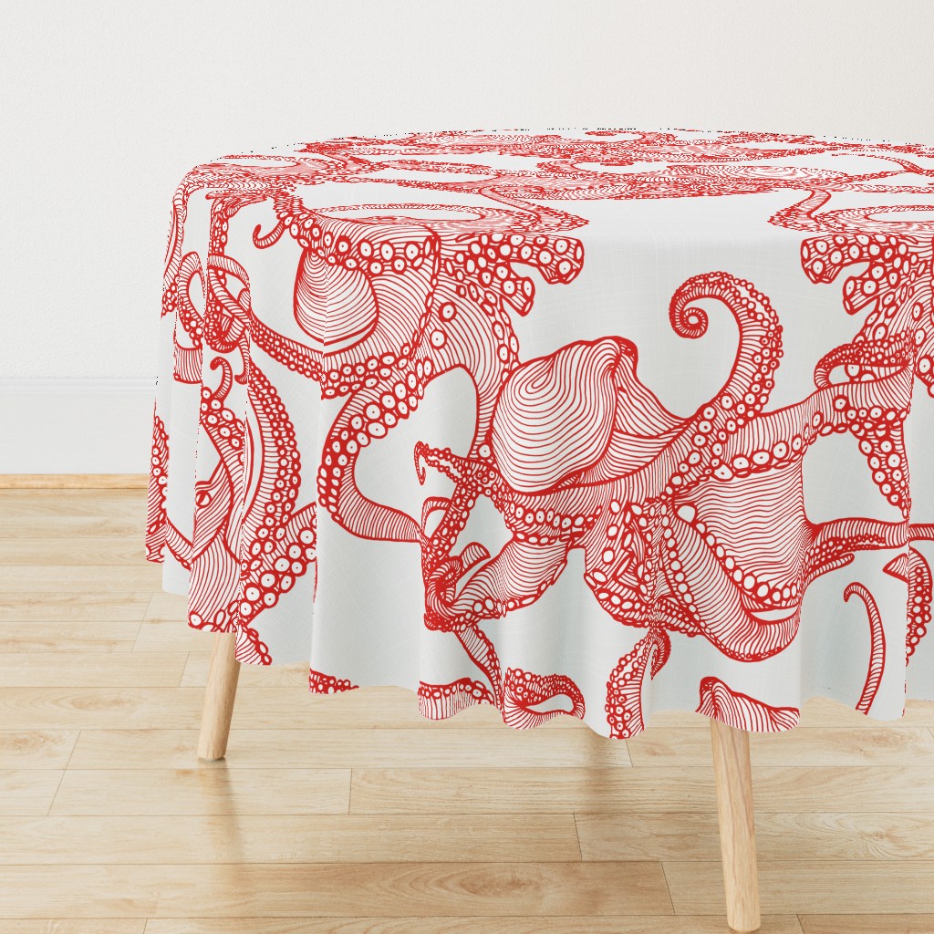 Cephalopod - Giant Octopi Red & White