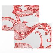 Cephalopod - Giant Octopi Red & White
