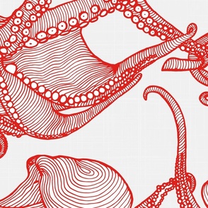Cephalopod - Giant Octopi Red & White