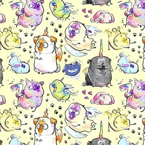 Rainbow Pugicorns - yellow