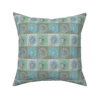 16-2AR Geometric flower || Tropical Plant Protea  Floral ocean water Aqua green gray grey sky  blue brown _ Miss Chiff Designs  