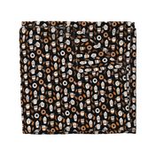 pumpkin spice latte fabric coffee and donuts fall autumn traditions black