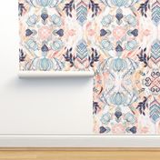 Abstract Painted Boho Pattern in Peach & Grey