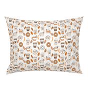 pumpkin spice latte fabric coffee and donuts fall autumn traditions off-white