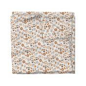 pumpkin spice latte fabric coffee and donuts fall autumn traditions off-white