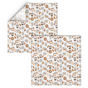 pumpkin spice latte fabric coffee and donuts fall autumn traditions