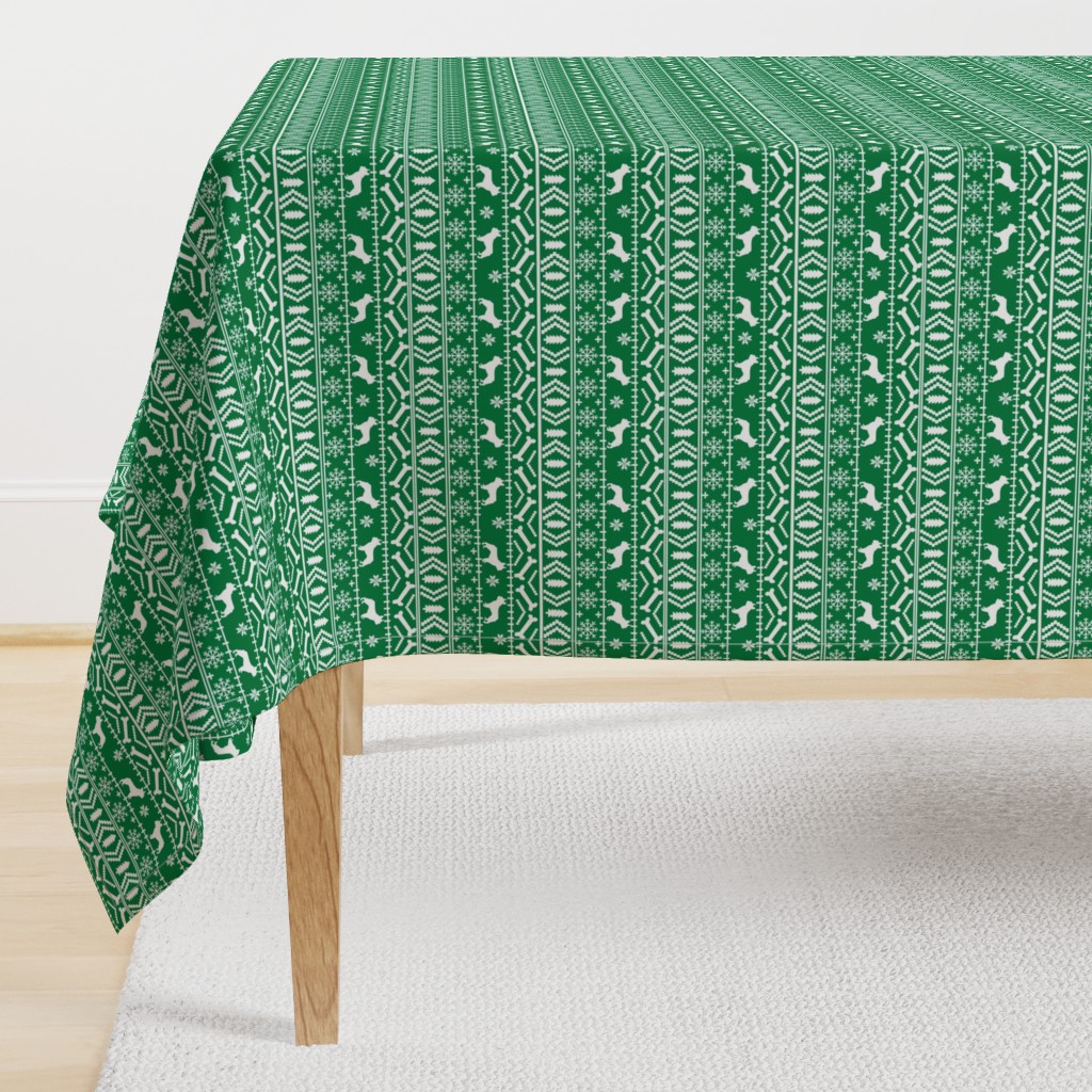 Boston Terrier fair isle christmas dog fabric green