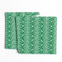 Boston Terrier fair isle christmas dog fabric green