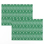 Boston Terrier fair isle christmas dog fabric green