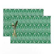 Boston Terrier fair isle christmas dog fabric green