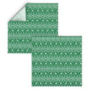 Boston Terrier fair isle christmas dog fabric green