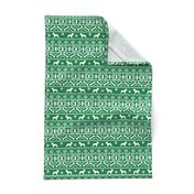 Boston Terrier fair isle christmas dog fabric green