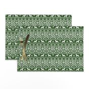 Boston Terrier fair isle christmas dog fabric med green