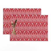 Boston Terrier fair isle christmas dog fabric red