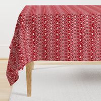 Boston Terrier fair isle christmas dog fabric red