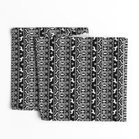 Boston Terrier fair isle christmas dog fabric black and white