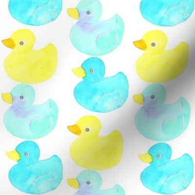 rubber ducky blue Fabric | Spoonflower
