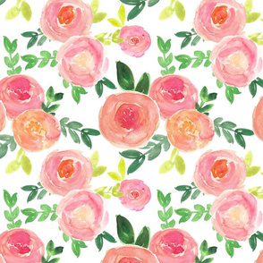 bright pink watercolor floral 