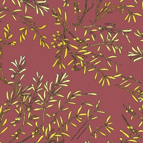 Gold branches on mulled cider pink rosewood gold and pink 