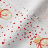17-12E Red Bike  Bicycle Heart Watercolor || Love Valentine marriage wedding  pink white red _ Miss Chiff Designs 
