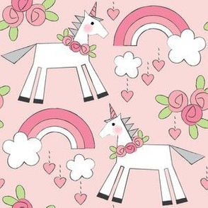 unicorns-and-roses on pink