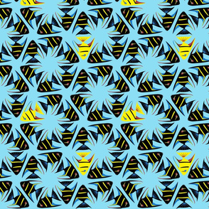 Geometric Angelfish - Black with Yellow